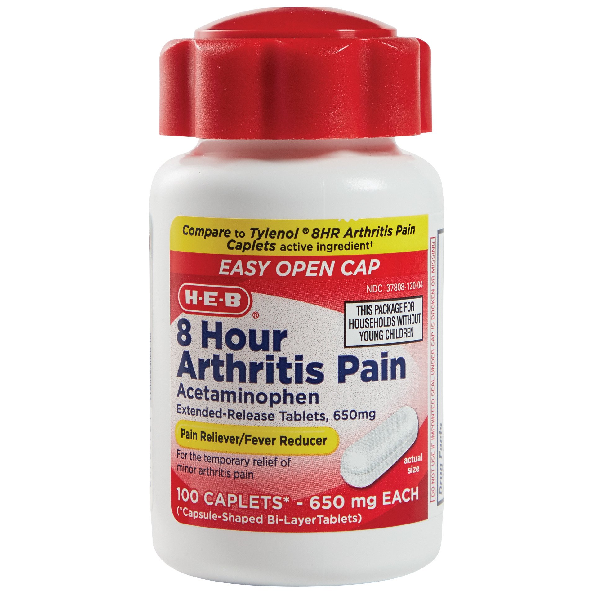 H E B Acetaminophen Arthritis Relief Caplets 650 Mg Shop Medicines   000793139