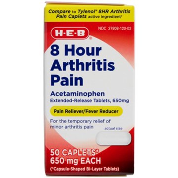 H-E-B Arthritis Pain Relief Acetaminophen 650 mg Caplets, 50 ct