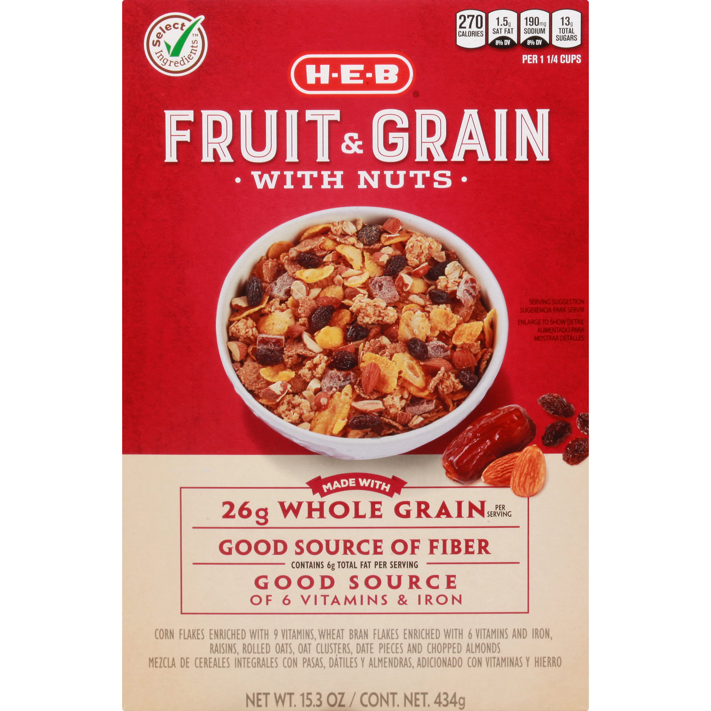 H-E-B Select Ingredients Fruit-Grain With Nuts Cereal - Shop Cereal At ...