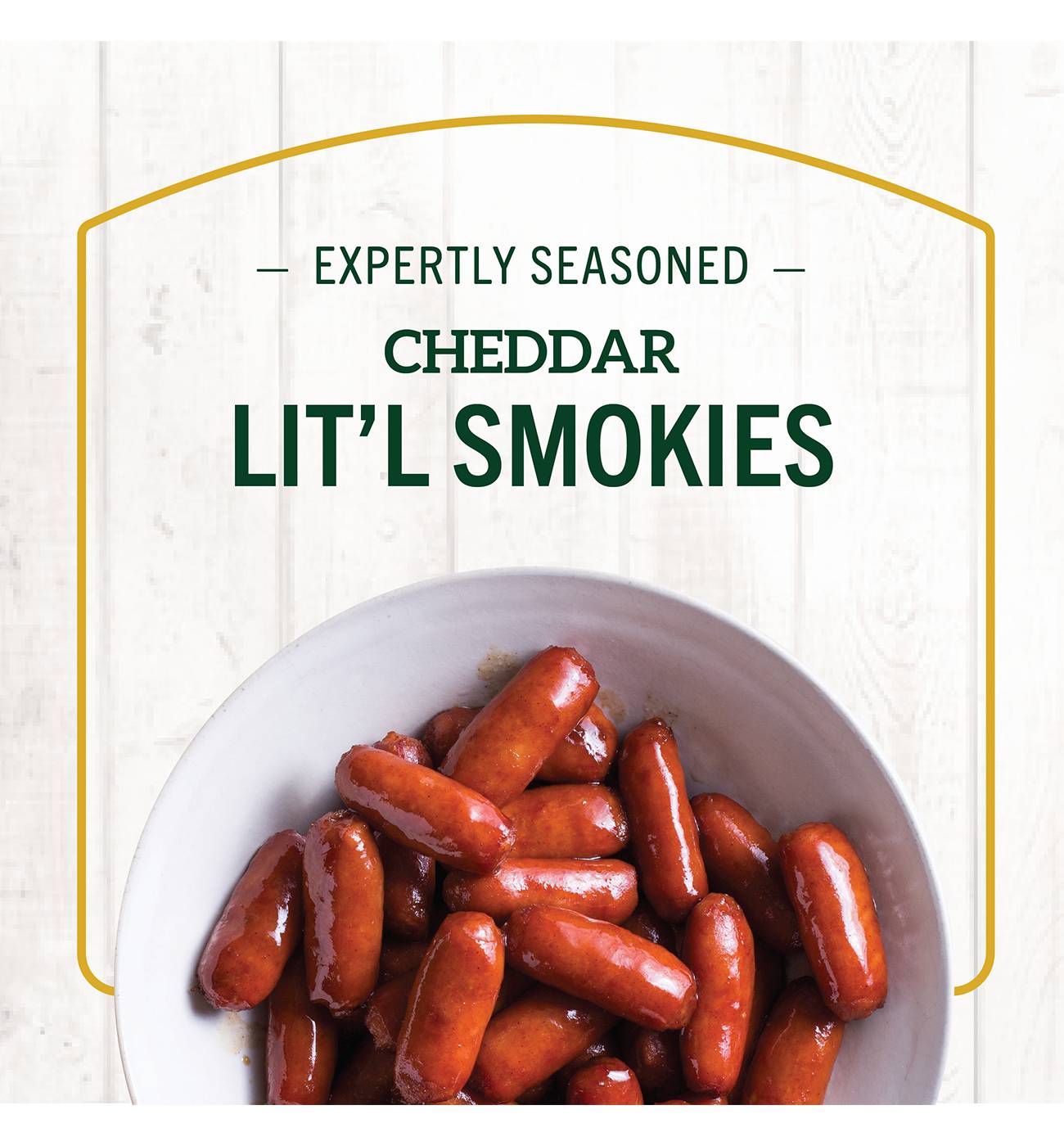 Hillshire Farm Cheddar Lit'l Smokies Smoked Cocktail Sausages; image 4 of 4