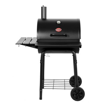 Char-Griller Wrangler Charcoal Grill with Wood Shelves, 50" x 35"