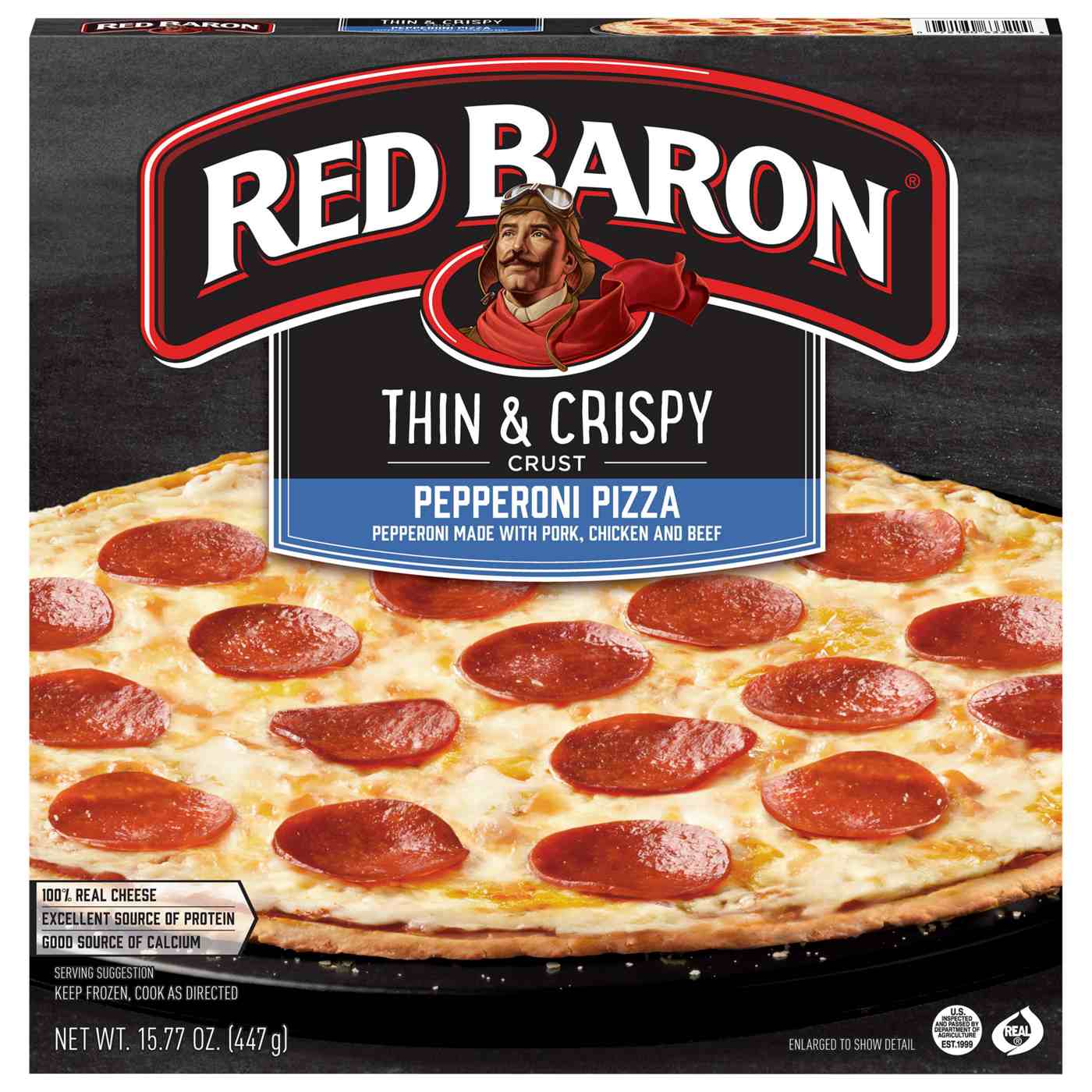 Red Baron Pepperoni Thin Crust Frozen Pizza; image 1 of 10