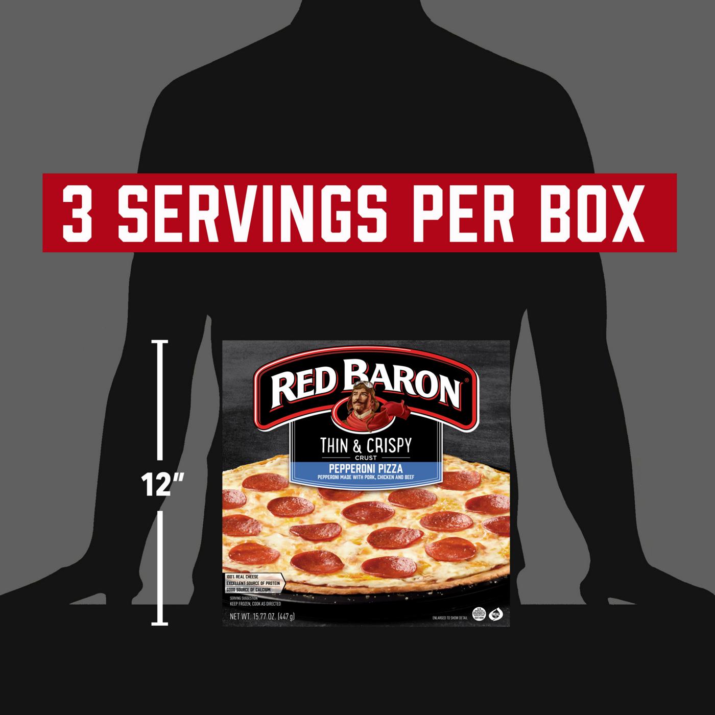 Red Baron Pepperoni Thin Crust Frozen Pizza; image 2 of 10