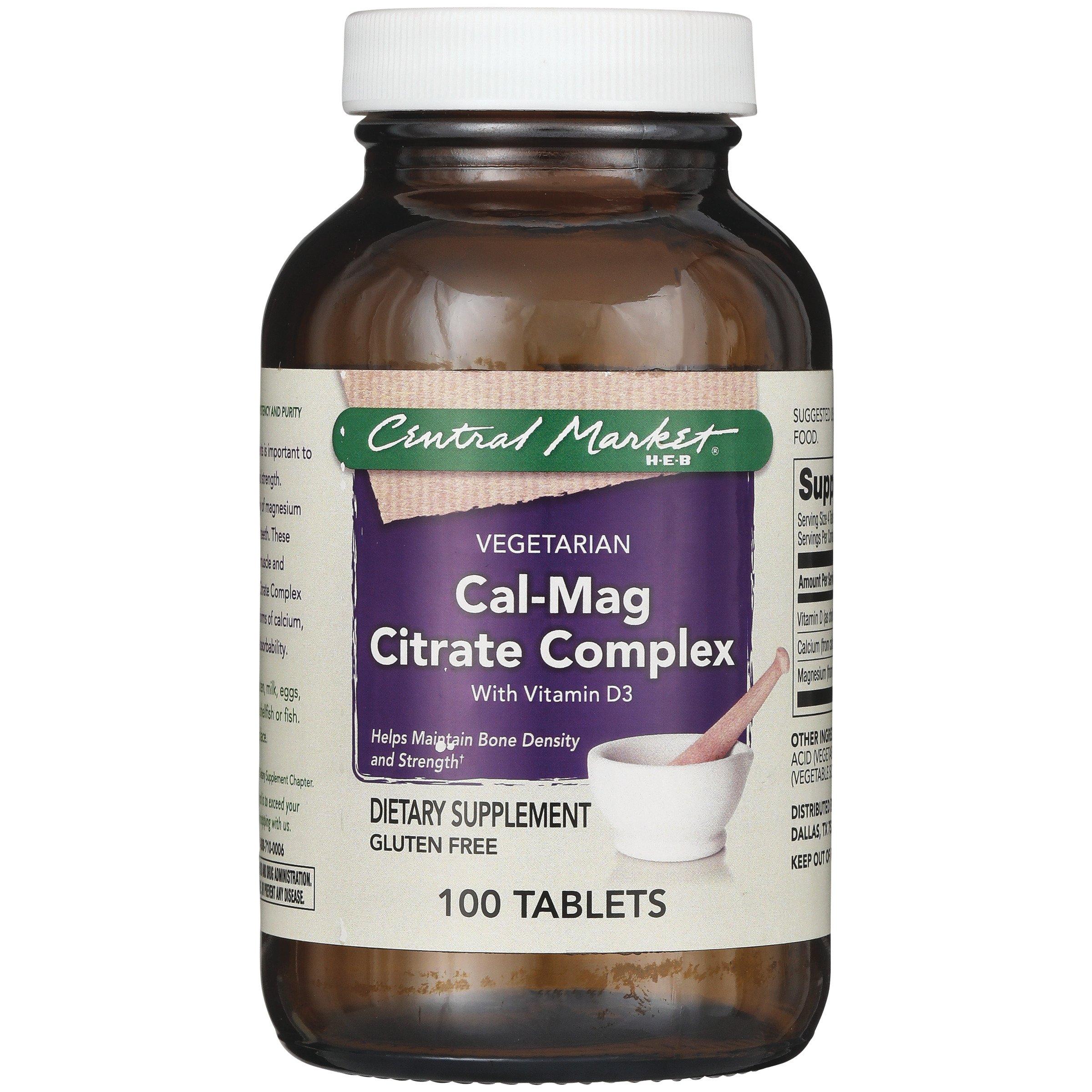 Central Market CalMag Citrate Complex With Vitamin D3 Vegetarian