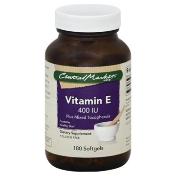 Central Market Vitamin E 400 IU Softgels, 180 ct