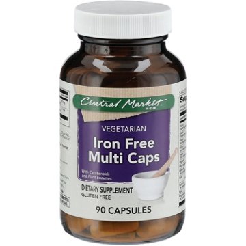 Central Market Iron-Free Multi Caps Vegetarian Capsules, 90 ct