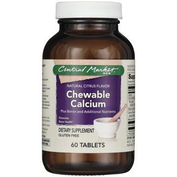 Central Market Chewable Calcium Vegetarian Tablets Natural Citrus Flavor, 60 ct