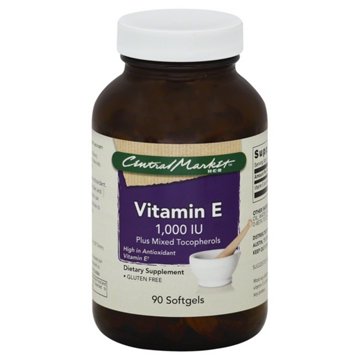 Central Market Vitamin E 1000 Plus Mixed Tocopherols IU Softgels, 90 ct