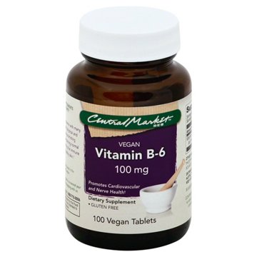 Central Market Vitamin B-6 100 mg Tablets, 100 ct