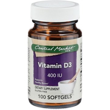 Central Market Vitamin D3 400 IU Softgels, 100 ct