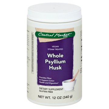 Central Market Steam-Treated Whole Psyllium Husk Fiber Supplement