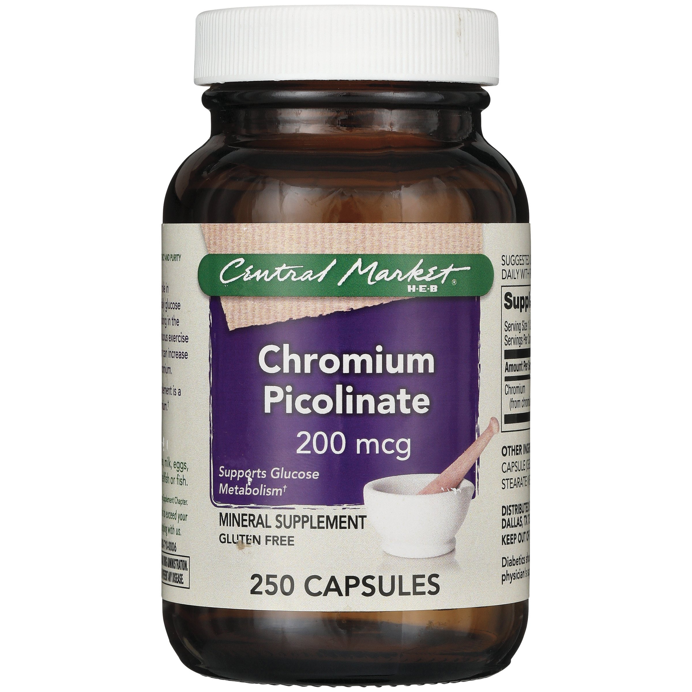 Central Market Chromium Picolinate 200 mcg Capsules Shop Minerals at