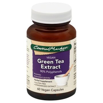Central Market Green Tea Extract 90% Polyphenols Vegan Capsules, 60 ct