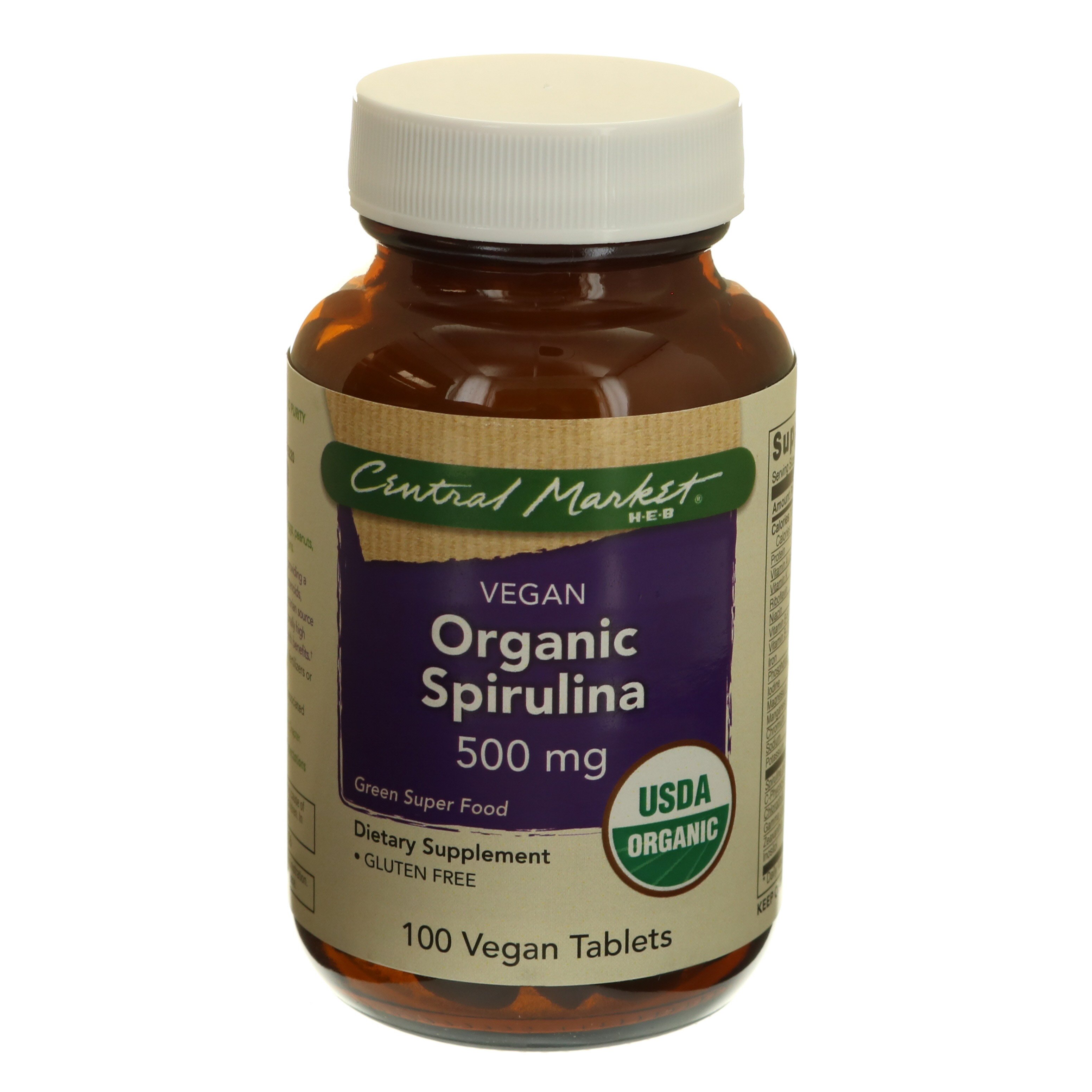 Central Market Organic Spirulina 500 mg Vegan Tablets Shop Herbs