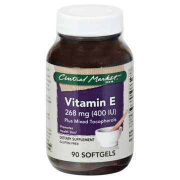 Central Market Vitamin E 400 IU Plus Mixed Tocopherols 268 mg Softgels, 90 ct