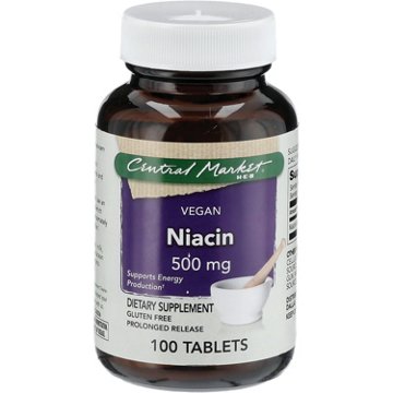 Central Market Niacin 500mg Vegan Tablets, 100 ct