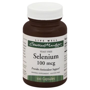 Central Market Live Well Selenium 100 mcg Capsules, 100 ct