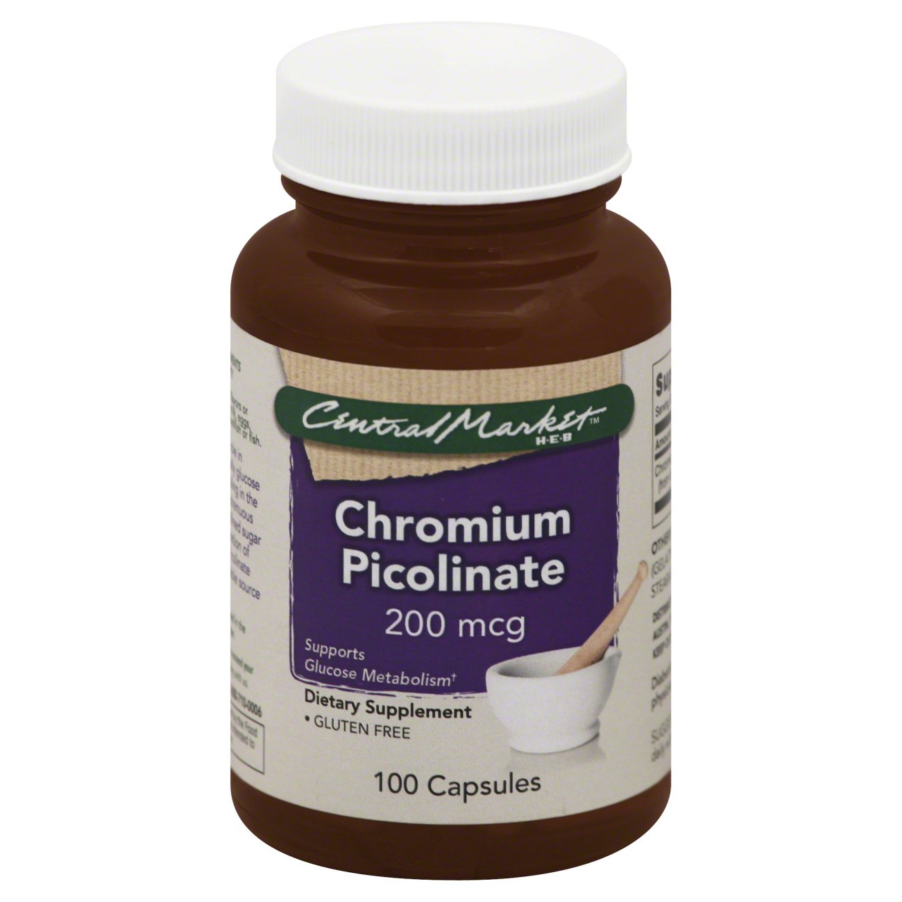 Central Market Chromium Picolinate 200 mcg Capsules, 100 ct | Central ...