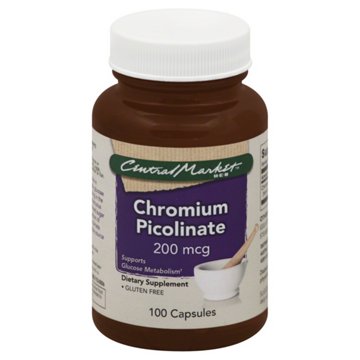 Central Market Chromium Picolinate 200 mcg Capsules, 100 ct