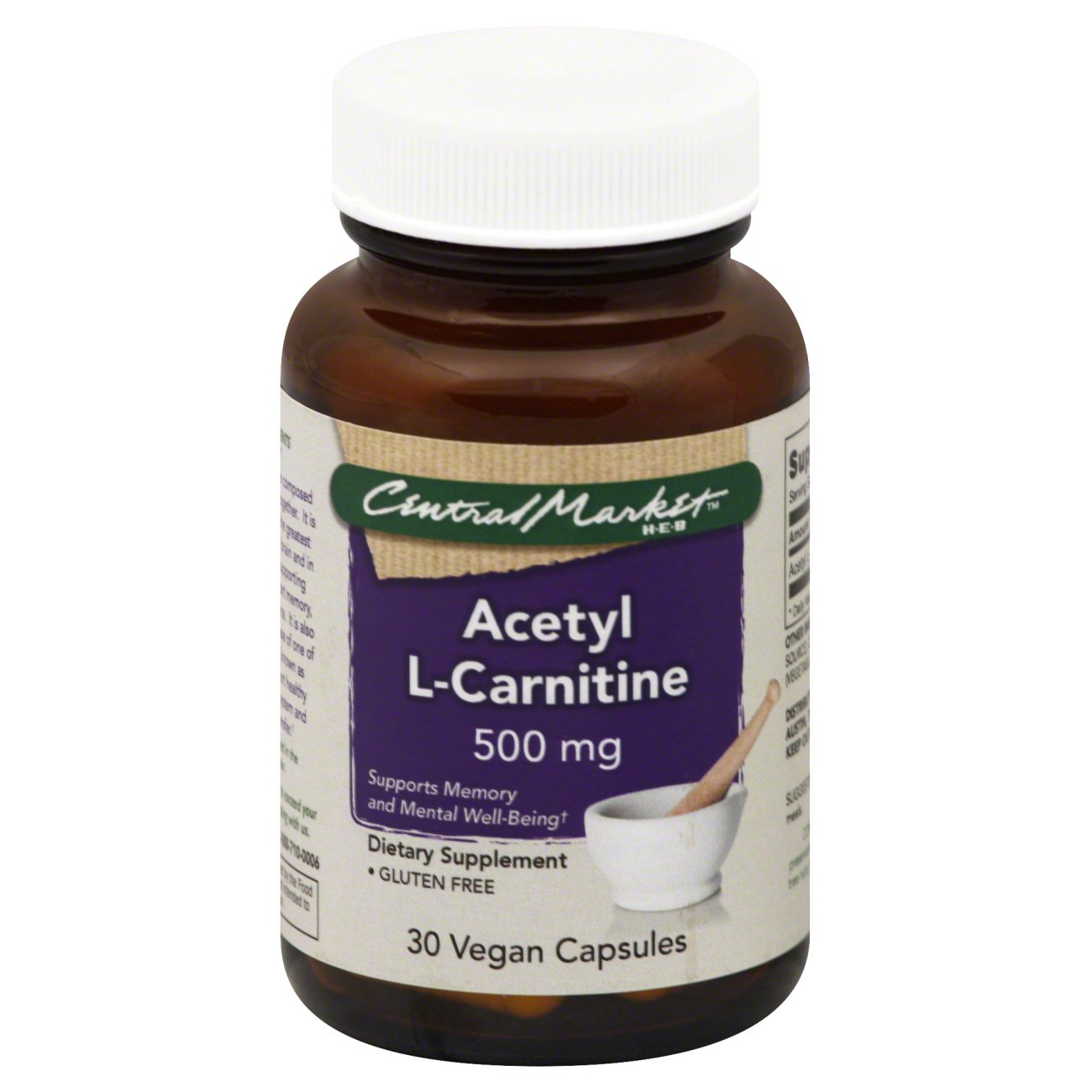 Central Market Acetyl LCarnitine 500 Mg Vegan Capsules Shop Diet
