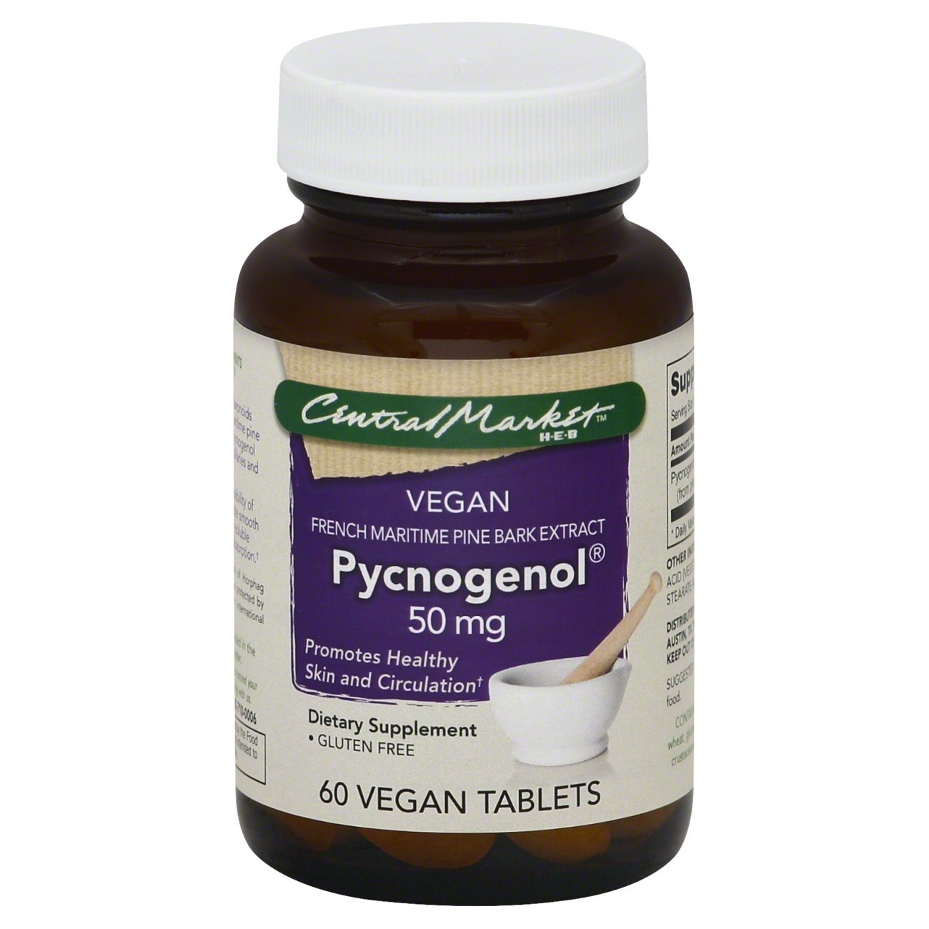 Central Market Pycnogenol 50 mg Vegan Tablets Shop Vitamins