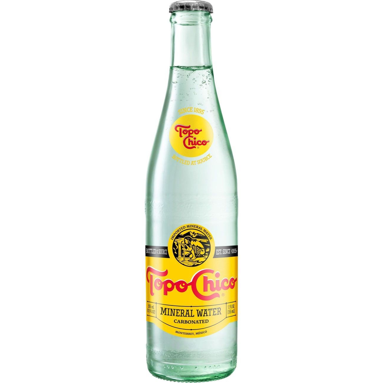 Topo Chico Sparkling Mineral Water Glass Bottles, 12 fl oz, 12 Pack