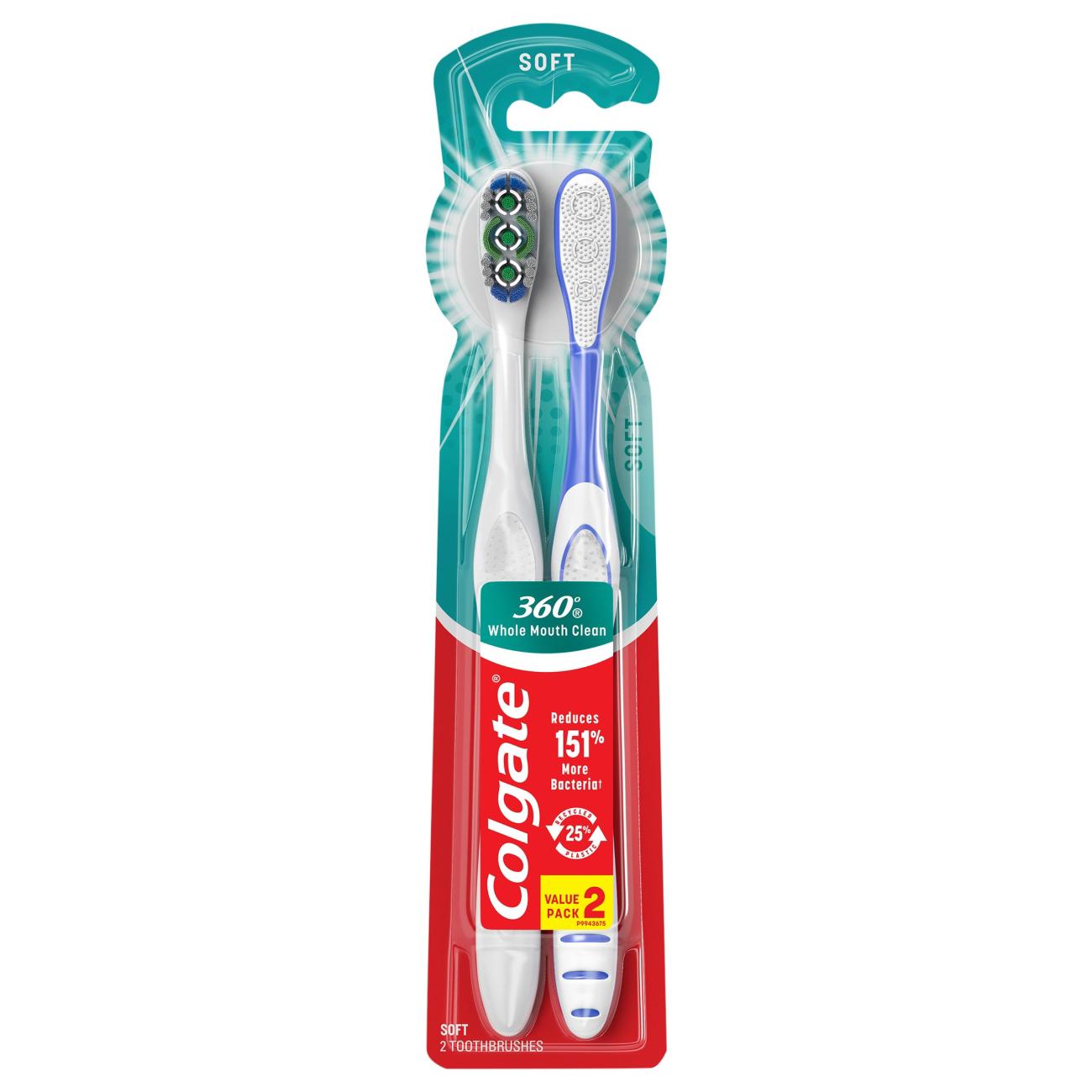 Colgate 360 Toothbrush, Soft Full Head - Colors May Vary; image 1 of 11