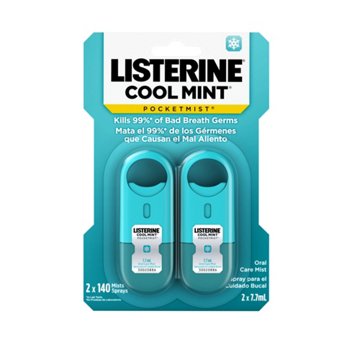Listerine Pocketmist Oral Care Bad Breath Mist - Cool Mint, 2 ct