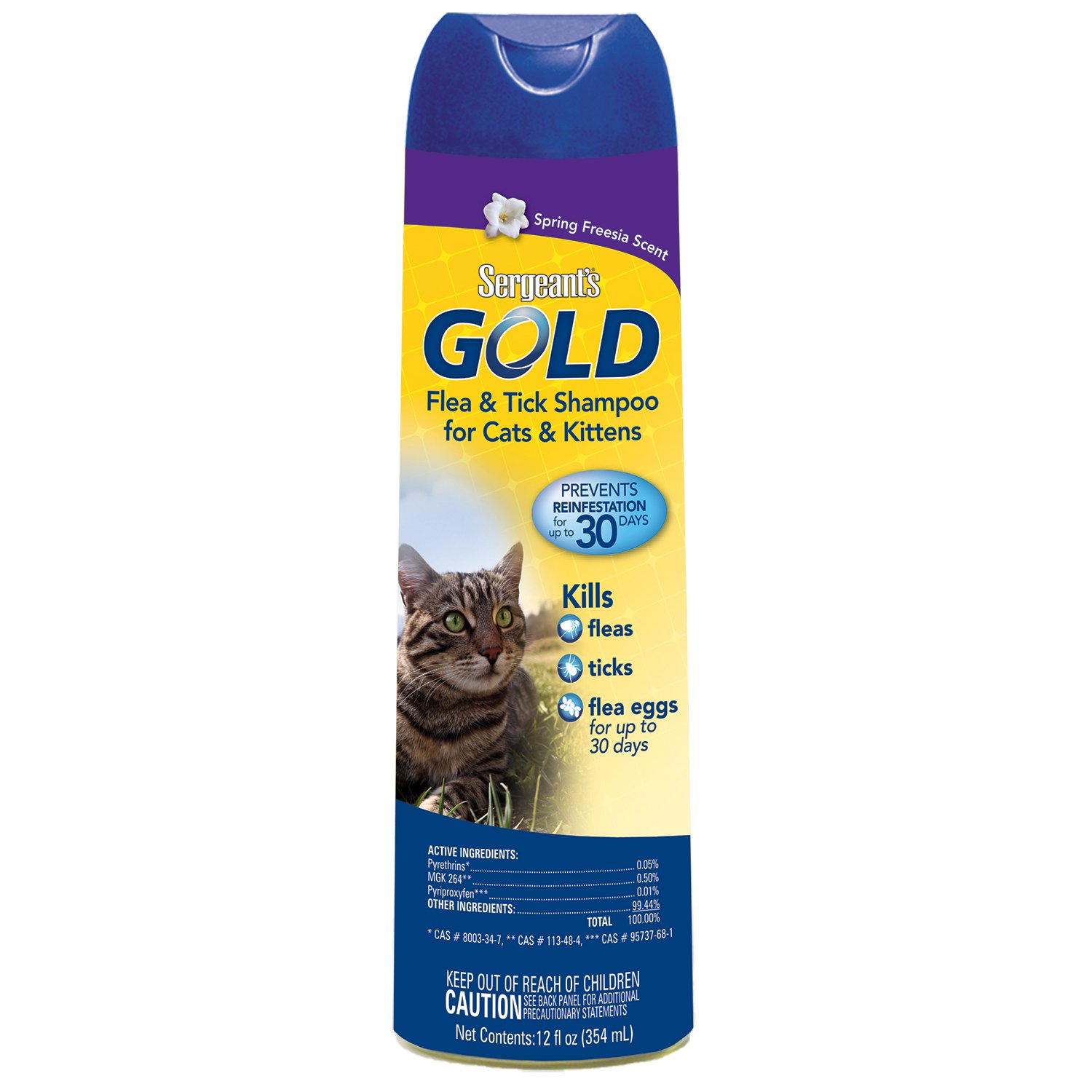 Sergeant s Gold Flea and Tick Spring Freesia Shampoo For Cats and