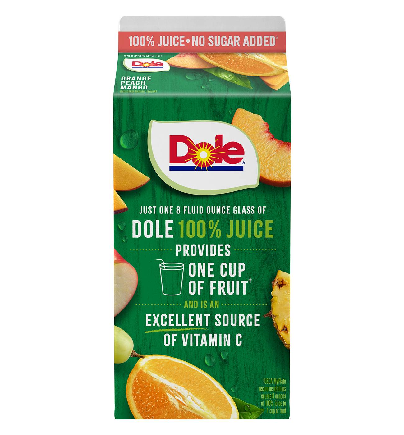 Dole 100% Orange Peach Mango Juice; image 2 of 4