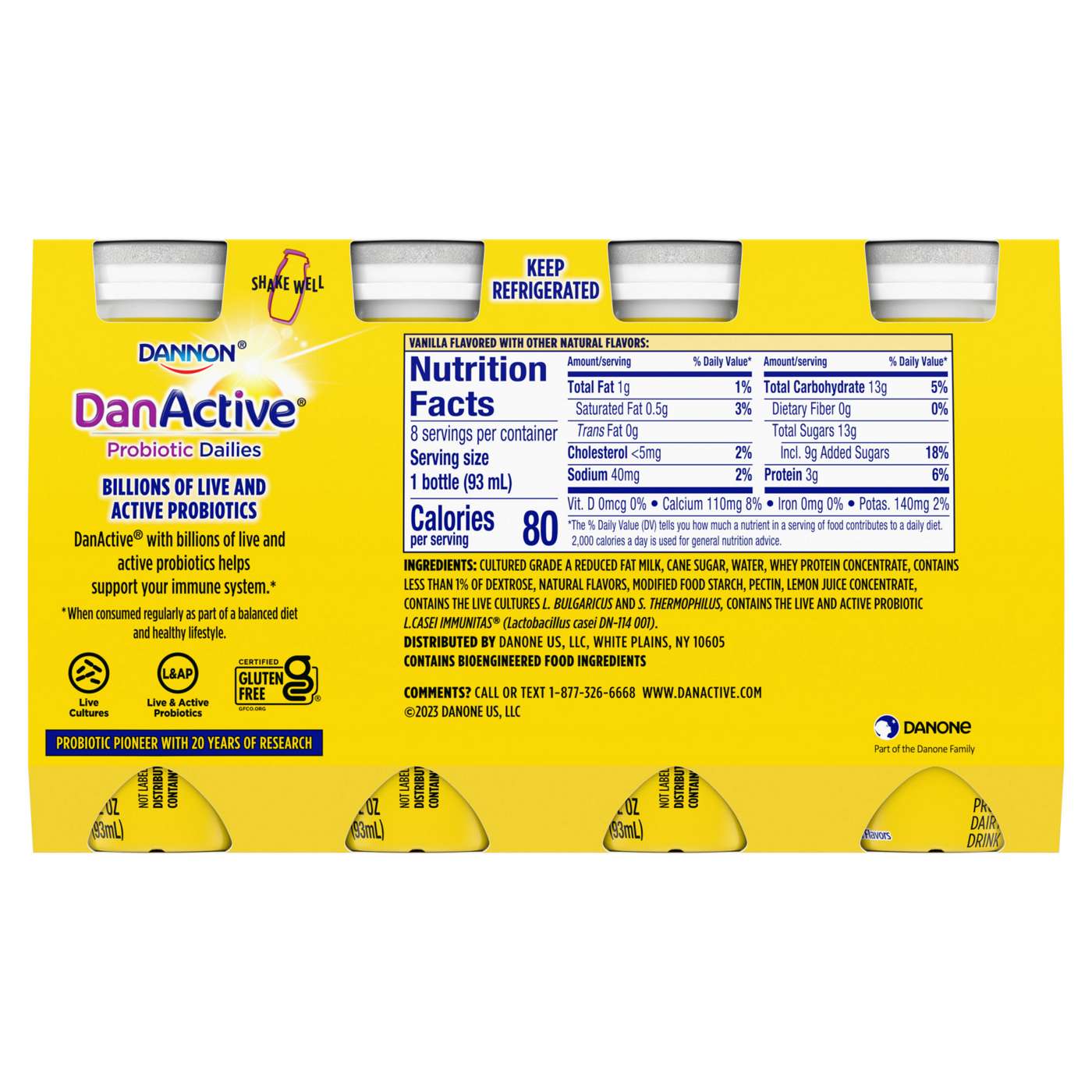 DanActive Probiotic Dailies Vanilla Dairy Drink, 3.1 oz; image 3 of 8