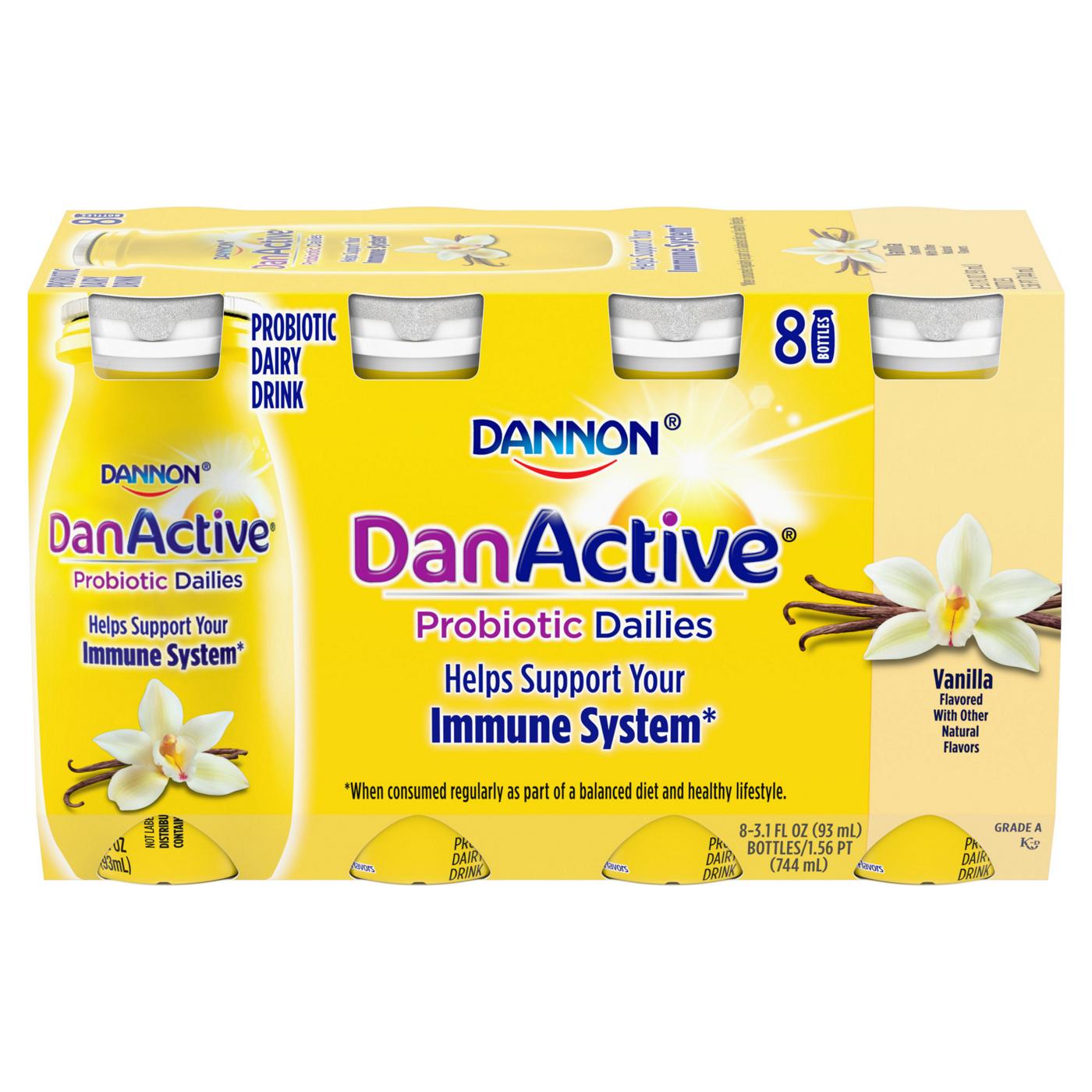 DanActive Probiotic Dailies Vanilla Dairy Drink, 3.1 oz; image 4 of 8
