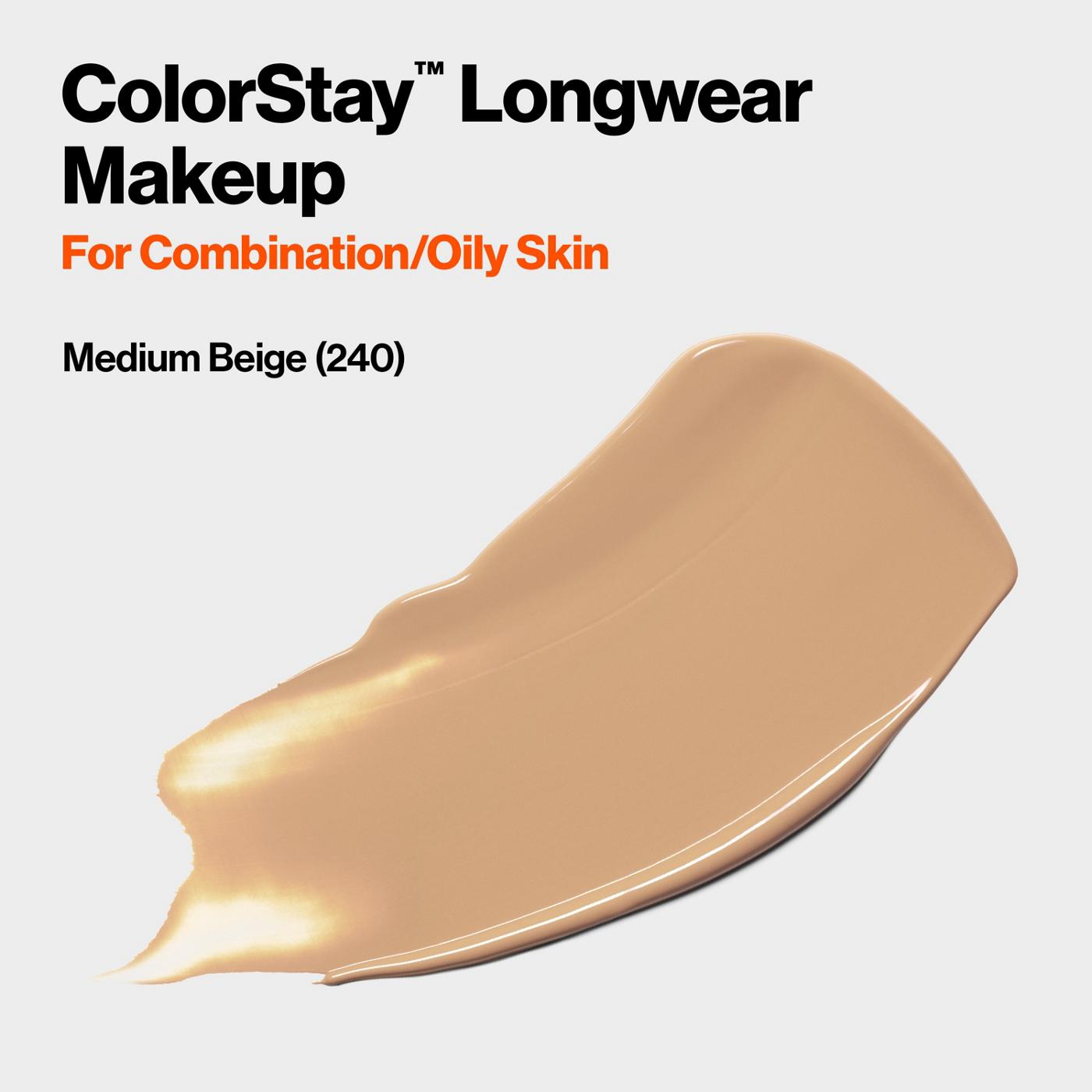 Revlon ColorStay Foundation for Combination/Oily Skin, 240 Medium Beige; image 5 of 6