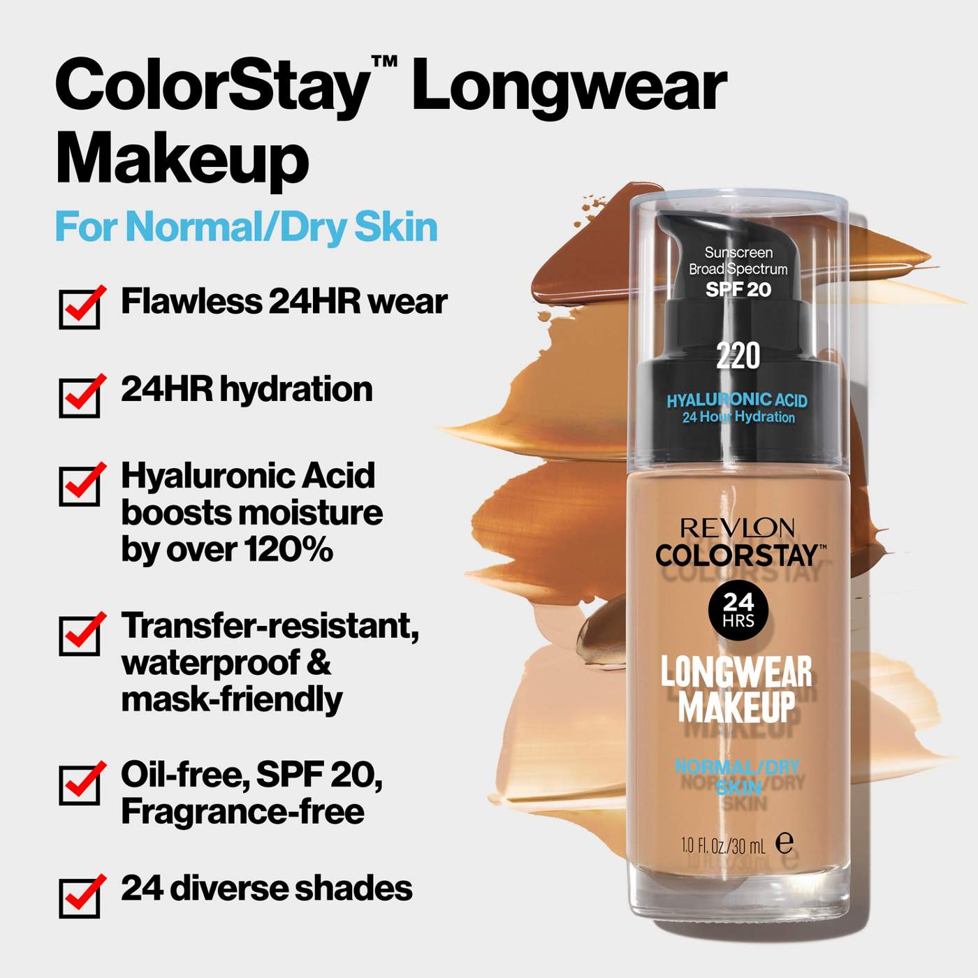 Revlon ColorStay Makeup for Normal/Dry Skin, 320 True Beige; image 2 of 6