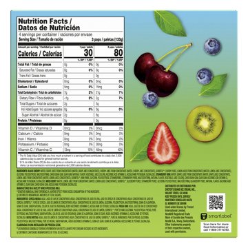 Outshine No Sugar Added Black Cherry, Strawberry Kiwi & Mixed Berry Frozen Fruit Pops Variety Pack, 12 ct