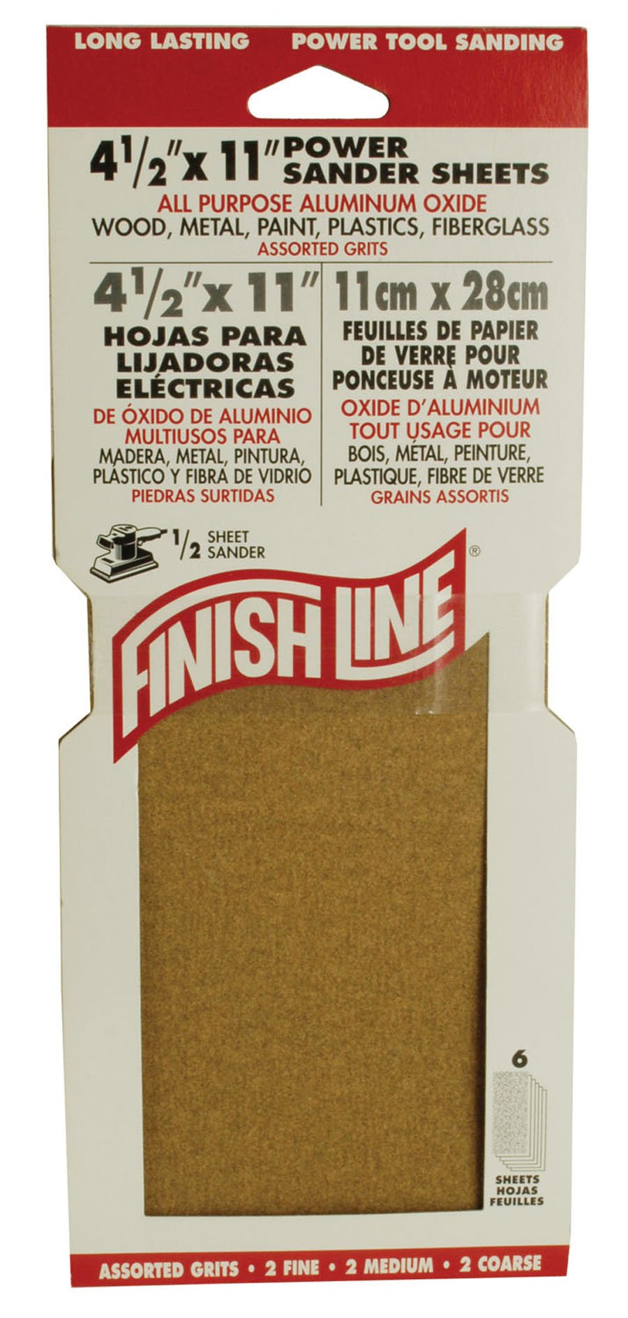 Finish Line 4.5x11 in Assorted Grit Sandpaper Sheets Shop Sandpaper