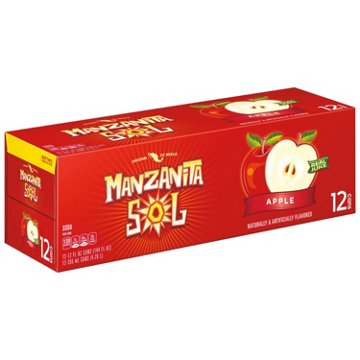 Manzanita Sol Apple Soda Soft Drink 12 pk Cans