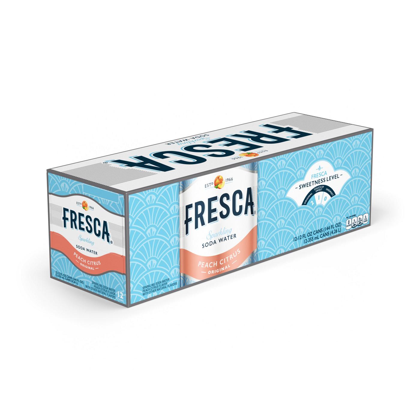 Fresca Peach Citrus Flavored Soda 12 oz Cans; image 2 of 3