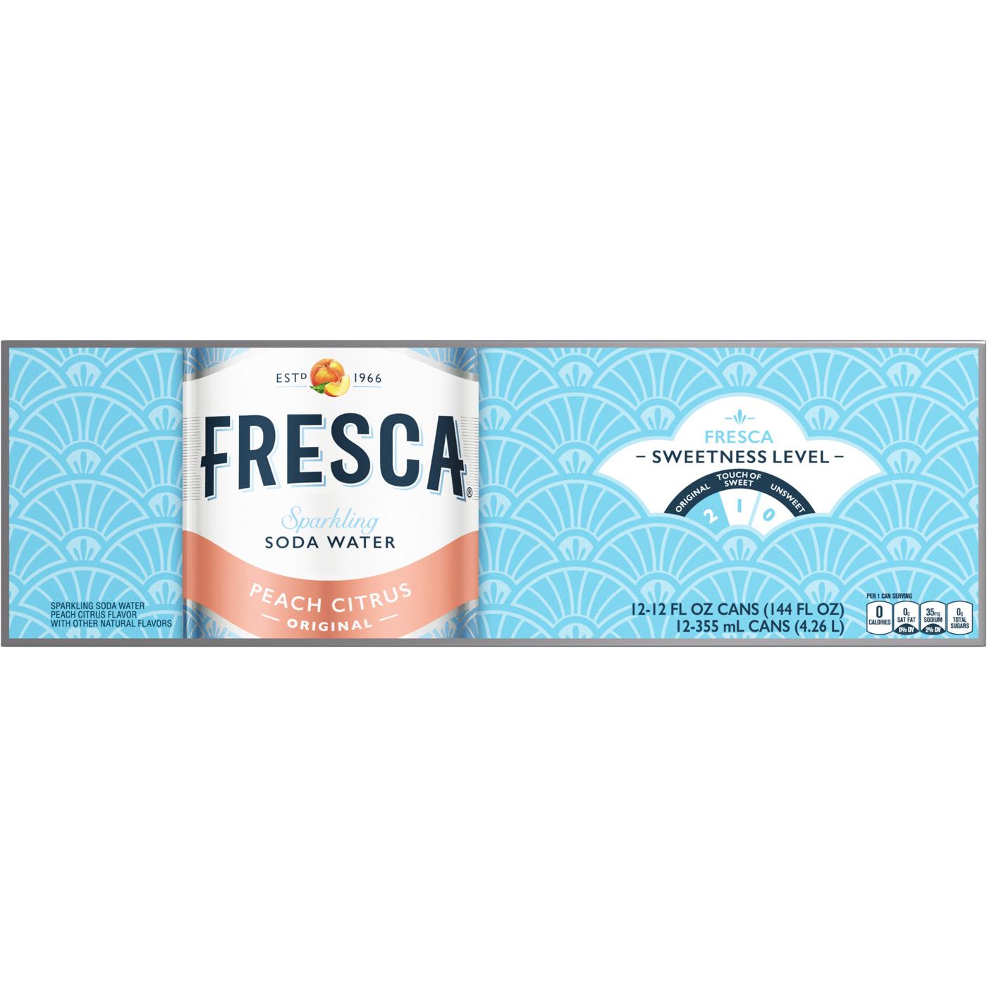 Fresca Peach Citrus Flavored Soda 12 oz Cans; image 3 of 3