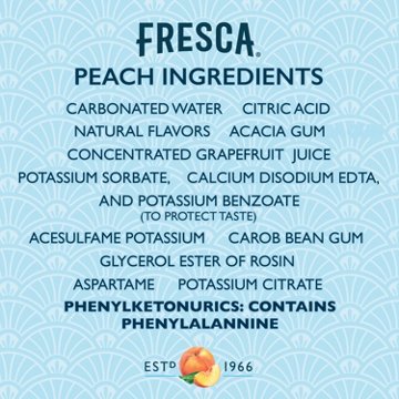 Fresca Peach Citrus Flavored Sparkling Soda 12 pk Cans