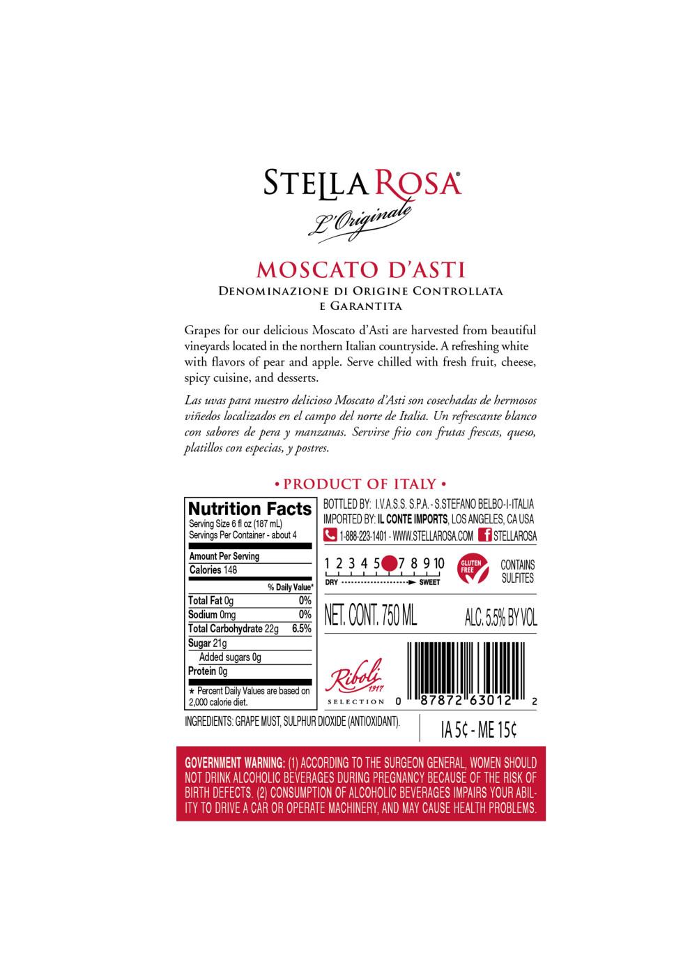 Stella Rosa Moscato D'Asti; image 6 of 6