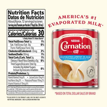 Carnation Lowfat 2% Evaporated Milk, 12 oz