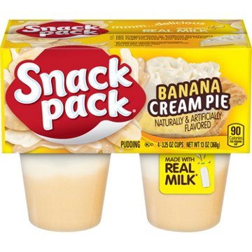 Snack Pack Banana Cream Pie Pudding Cups, 4 ct