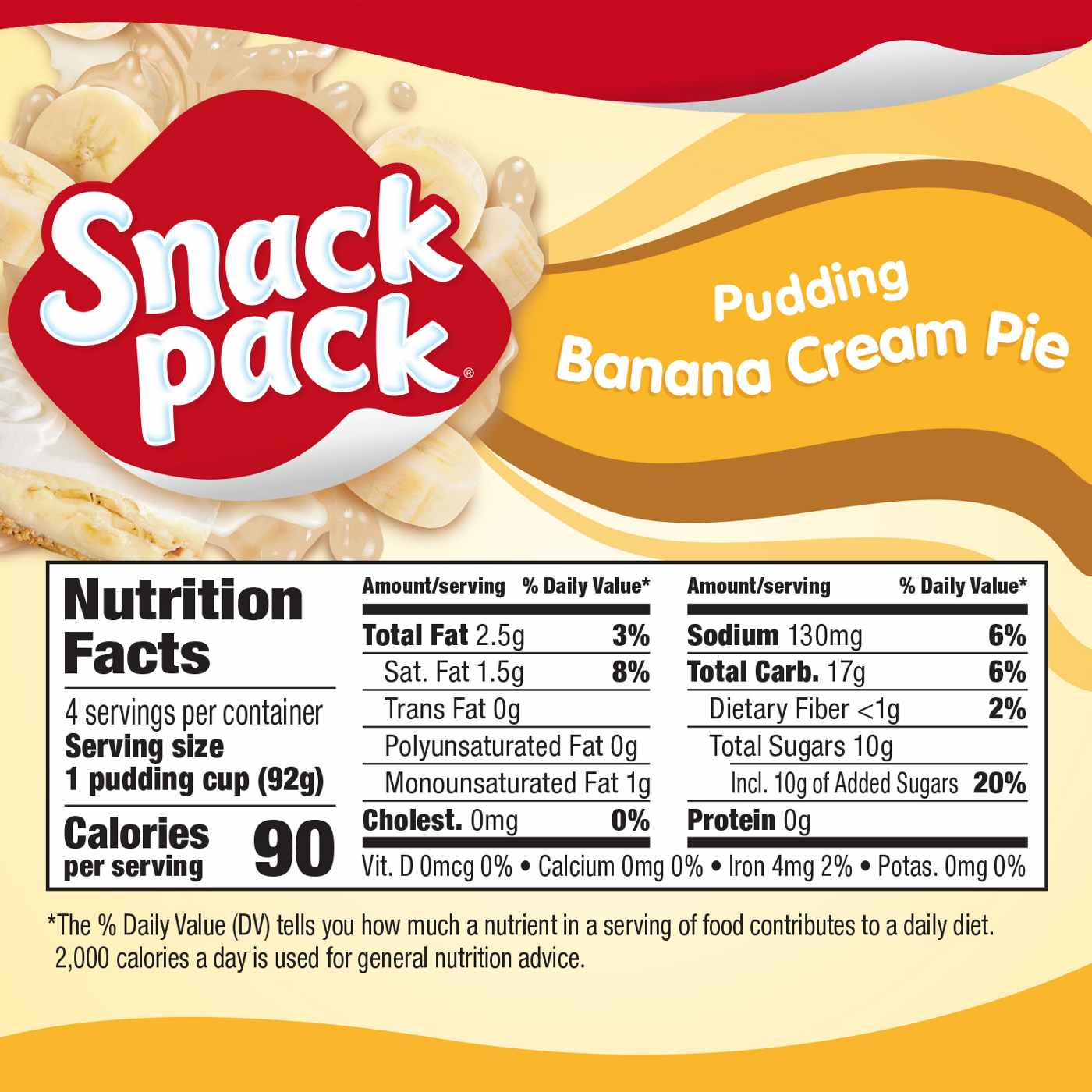 Snack Pack Banana Cream Pie Pudding Cups; image 2 of 7