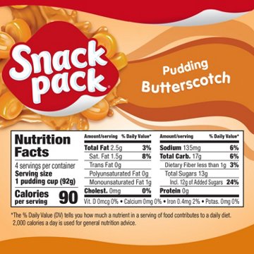 Snack Pack Butterscotch Pudding Cups, 4 ct