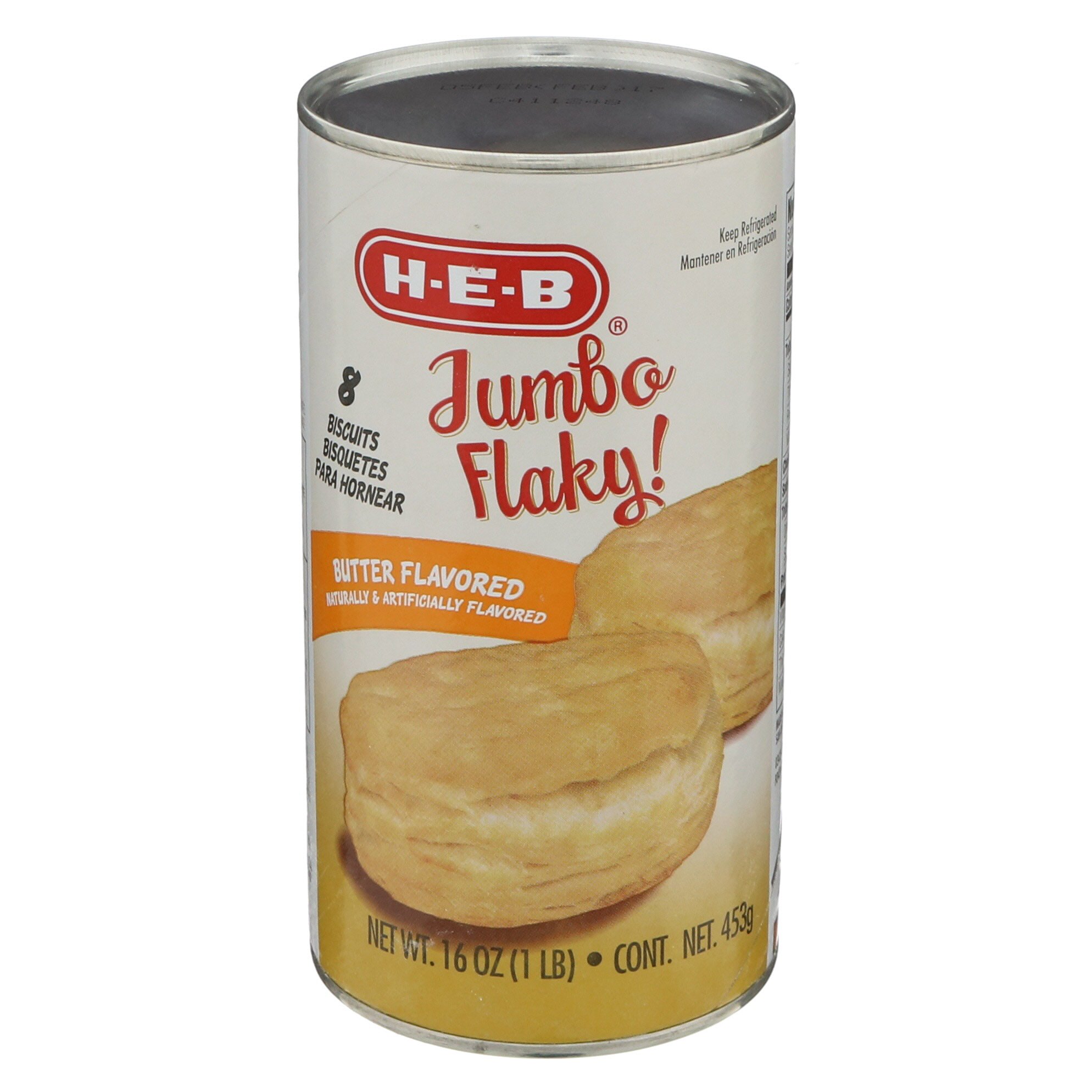 H-E-B Jumbo Flaky Butter Flavor Biscuits - Shop Biscuit & Cookie Dough ...