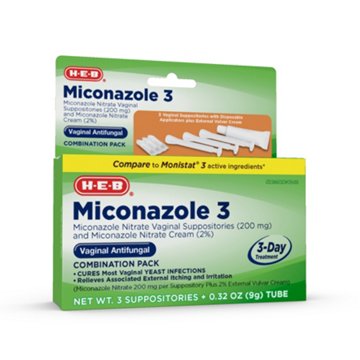 H-E-B Miconazole 3 Day Vaginal Yeast Infection Treatment - Combo Pack, 3 ct