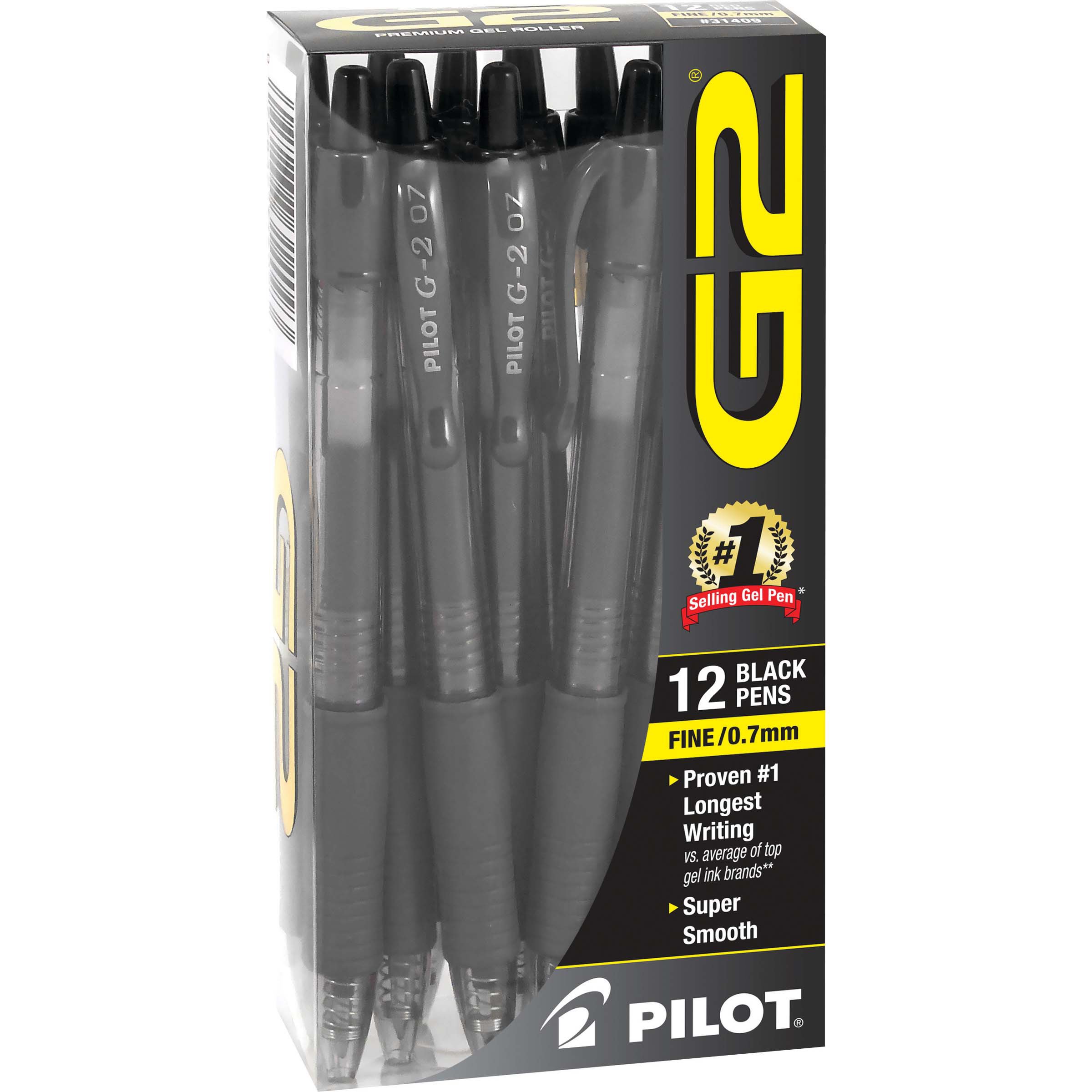 Pilot G2 Fine Point Gel Pens with Comfort Grip Black Ink Shop Pens