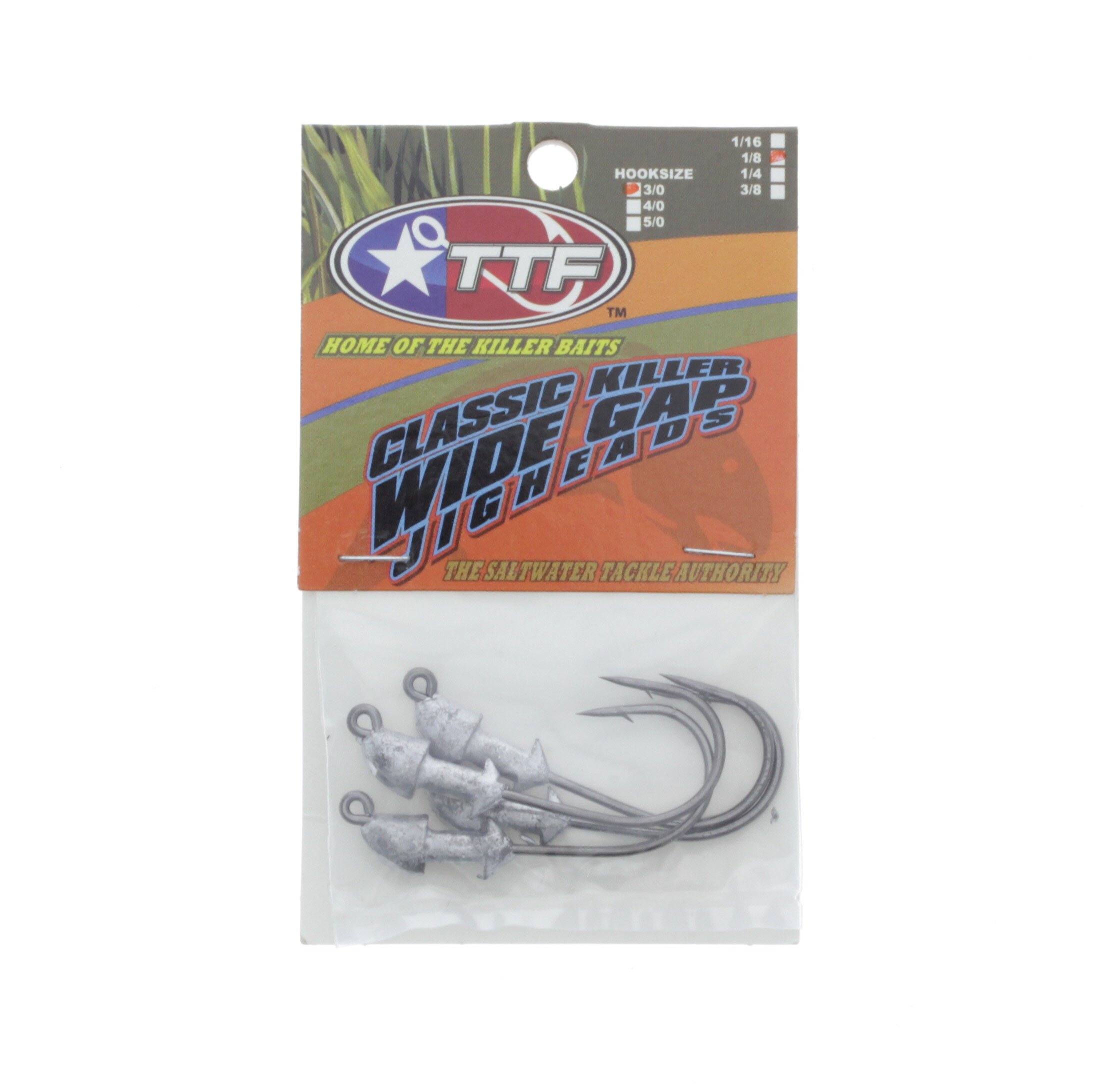 Texas Tackle Factory 1/8 OZ Classic Killer Wide Gap Jig Head, Stainless  Steel