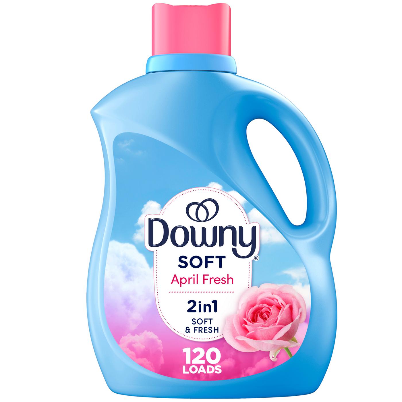 Downy Soft, 2 in 1 Soft & Fresh Liquid Fabric Softener, 120 Loads, April Fresh Scent; image 1 of 13